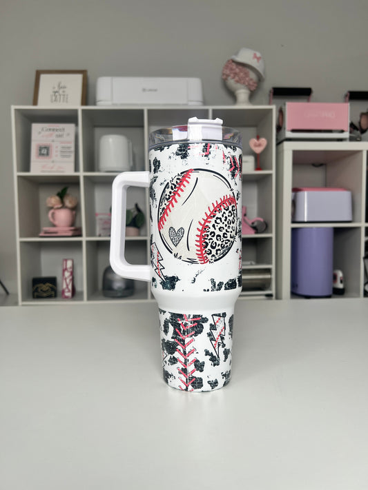 Baseball Mama 40oz tumbler, Mom quencher, Baseball 40oz custom tumbler