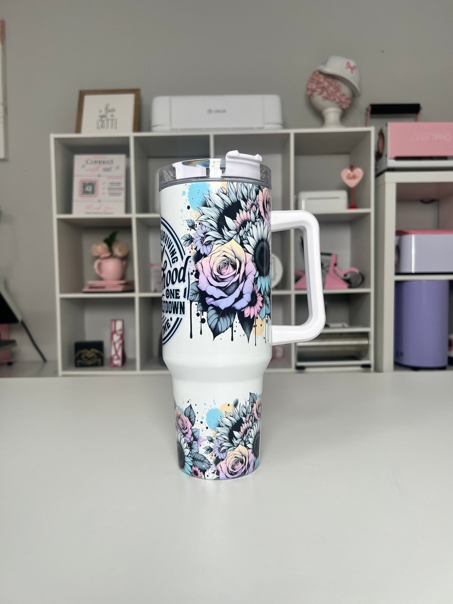 Motherhood 40oz tumbler, Mom quencher, Meltdown 40oz custom tumbler