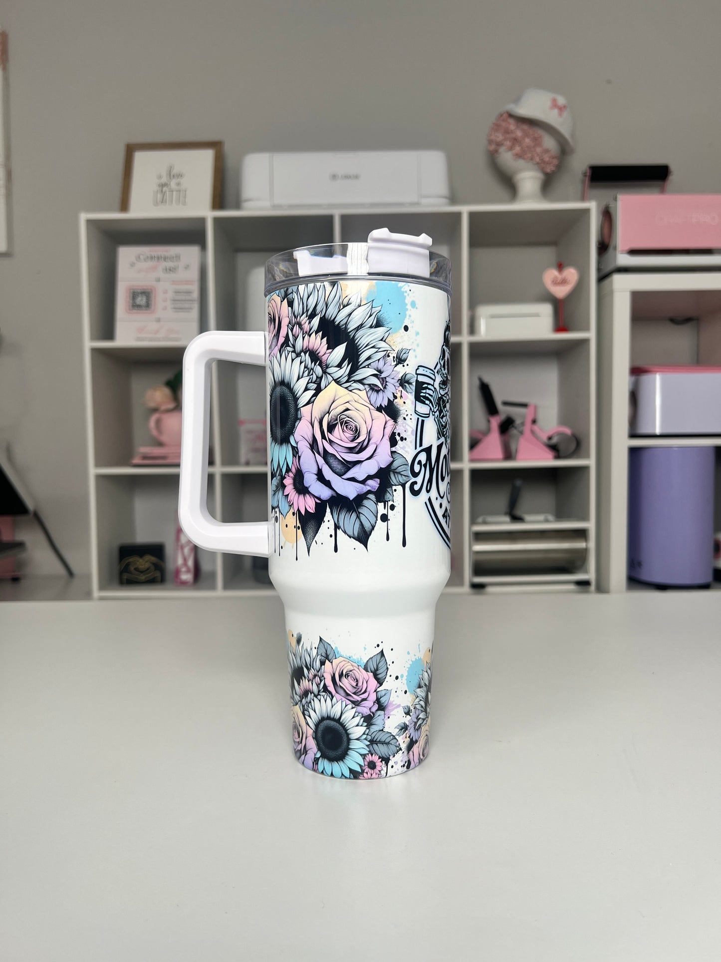 Motherhood 40oz tumbler, Mom quencher, Meltdown 40oz custom tumbler