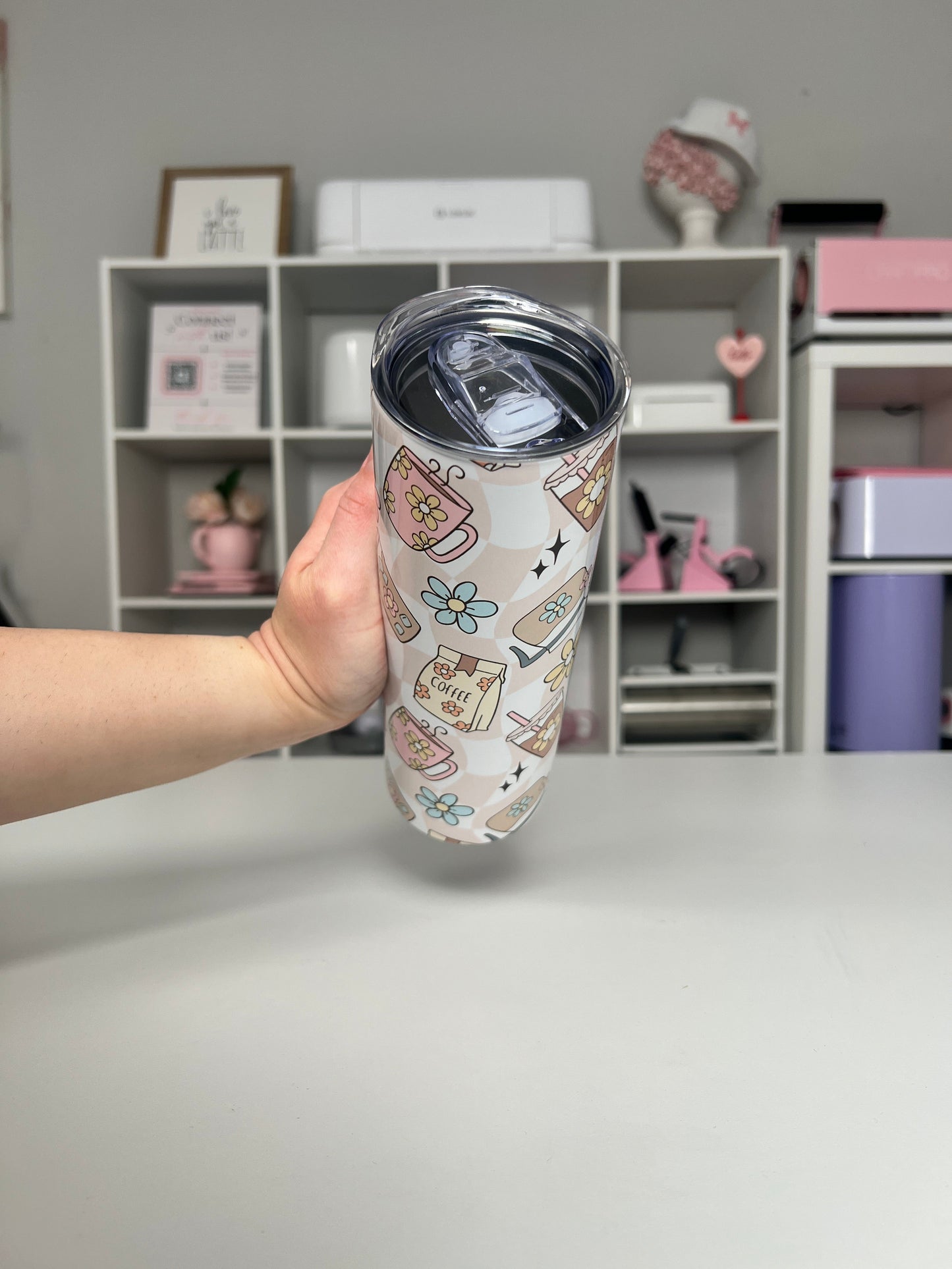 Groovy Coffee 20oz tumbler, Coffee quencher, Coffee Lover 20oz custom tumbler