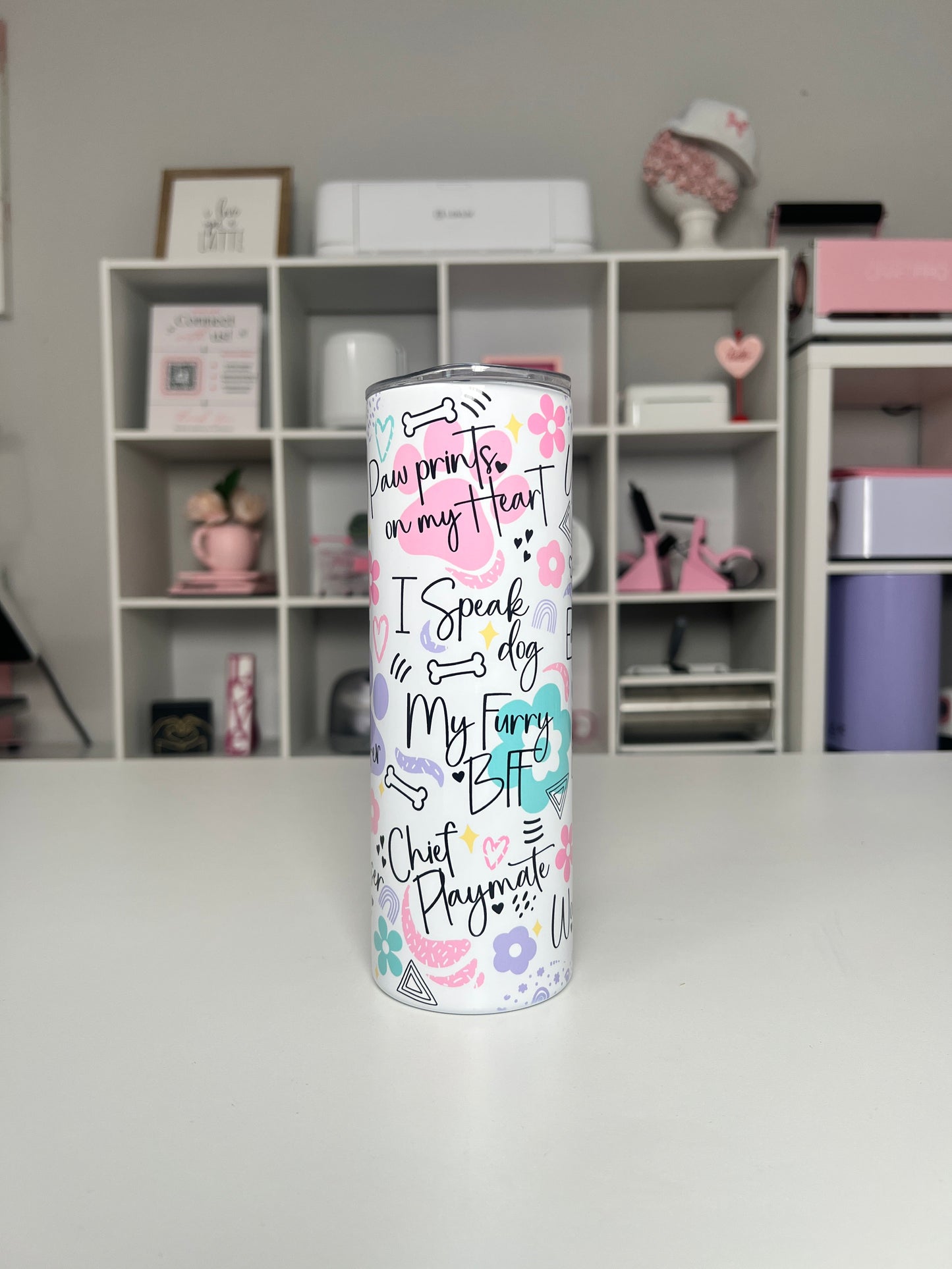 Dog Mama 20oz tumbler, Dog Mom quencher, Dog Lover 20oz custom tumbler