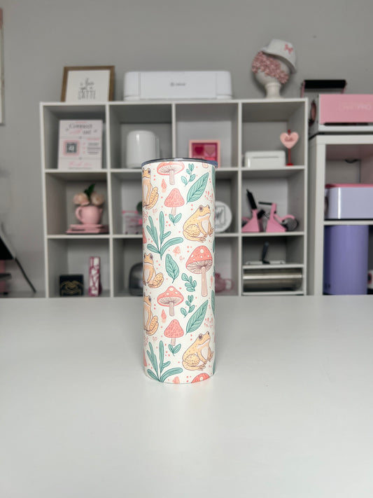 Cottage Frogs 20oz tumbler, Frog quencher, Frog Lover 20oz custom tumbler
