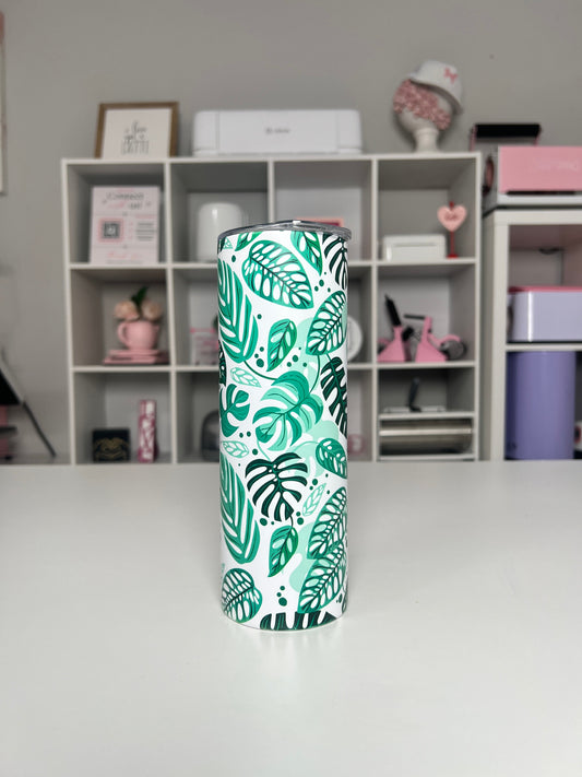 Plant Lover 20oz tumbler, Plant quencher, Monstera Plant 20oz custom tumbler