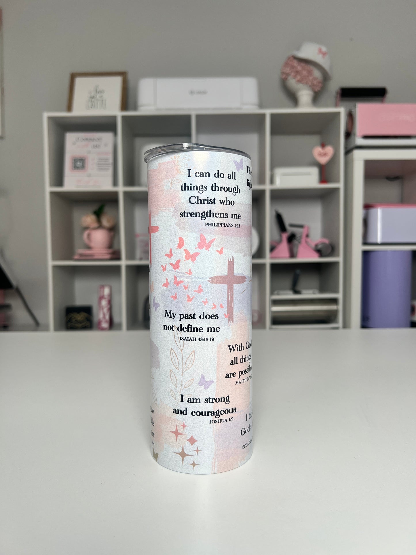 Faith 20oz tumbler, Affirmations quencher, Christian 20oz custom tumbler