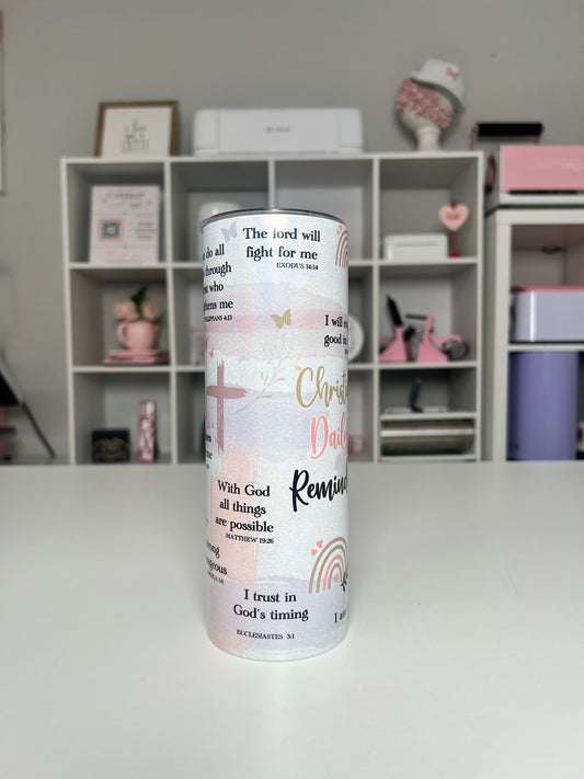 Faith 20oz tumbler, Affirmations quencher, Christian 20oz custom tumbler