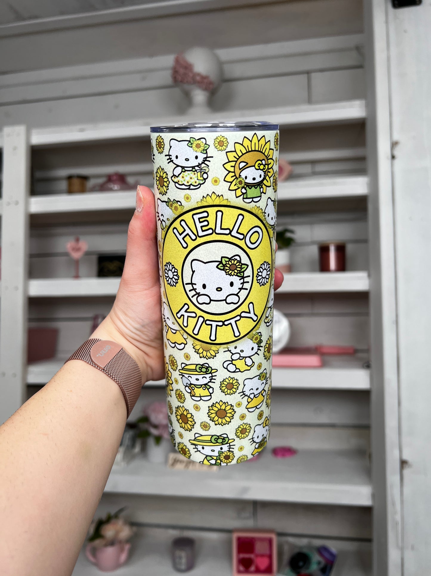 Kitty Sunflower 20oz tumbler