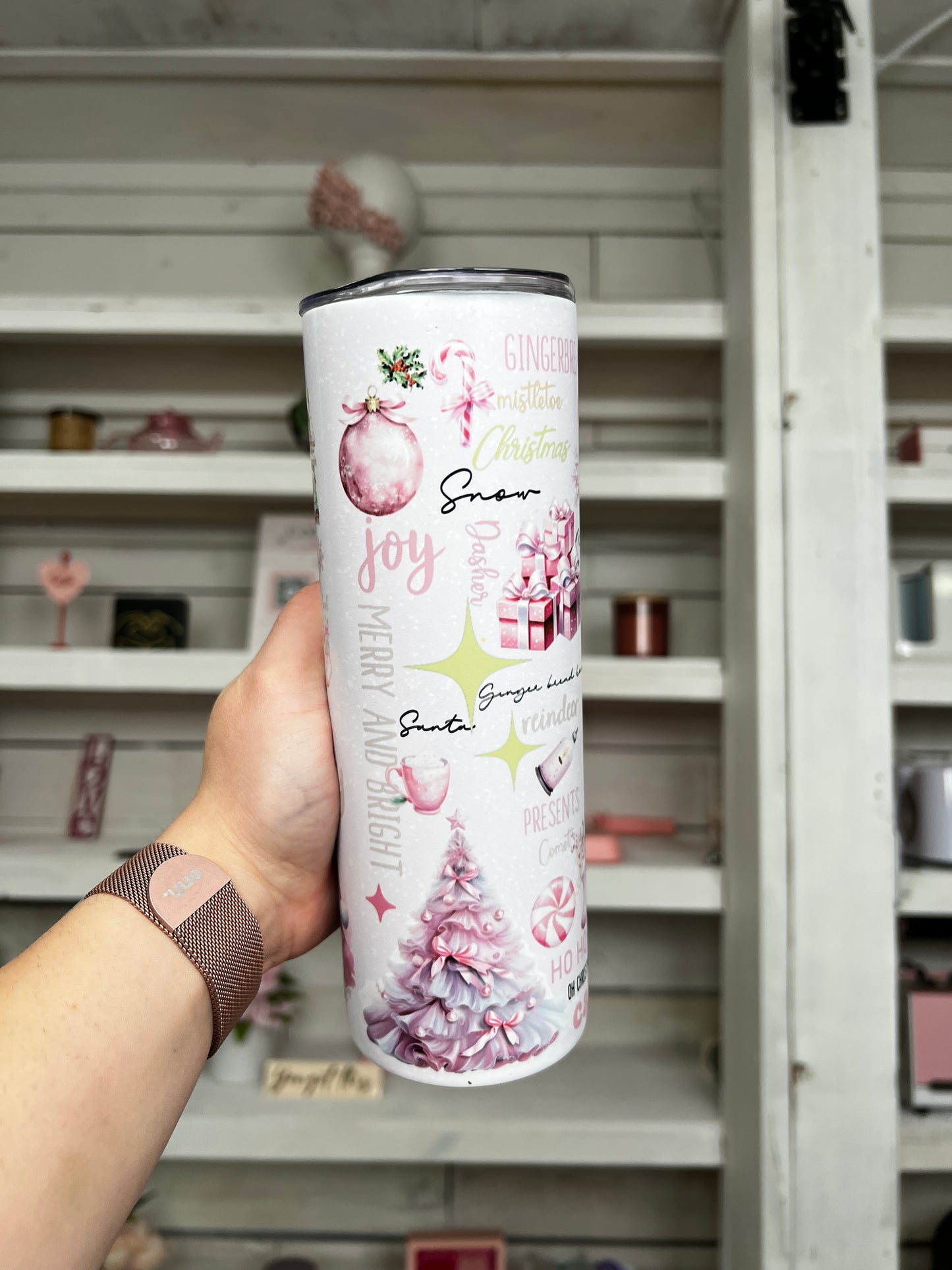 Pink Christmas 20oz Tumbler