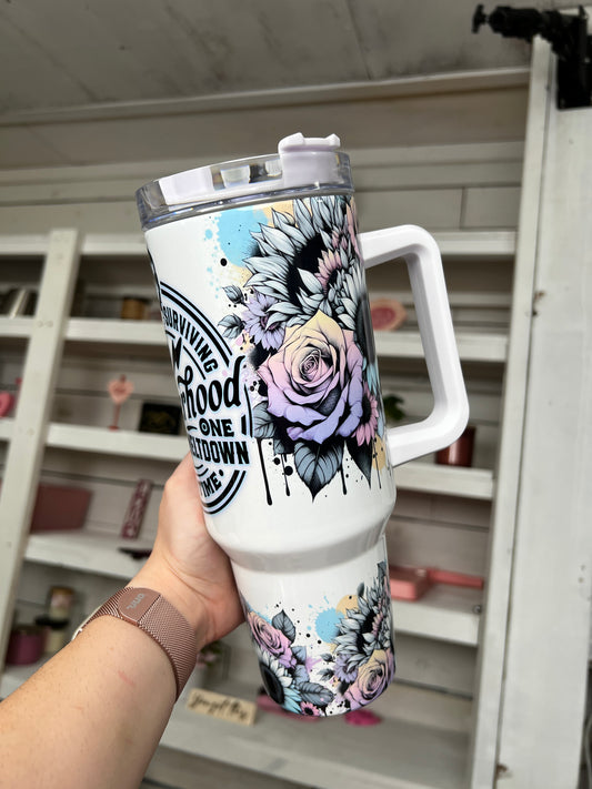 Motherhood 40oz tumbler, Mom quencher, Meltdown Tumbler