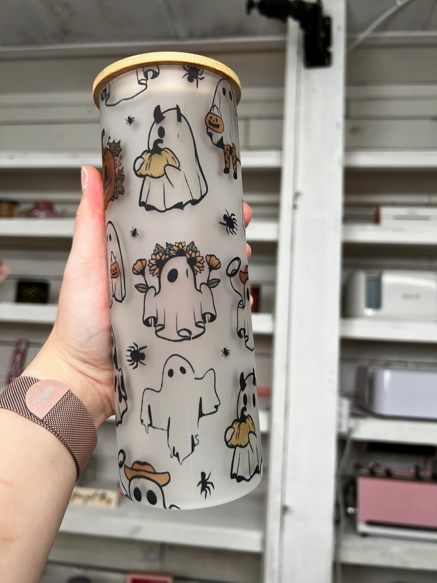 Halloween Ghosties 25oz Glass