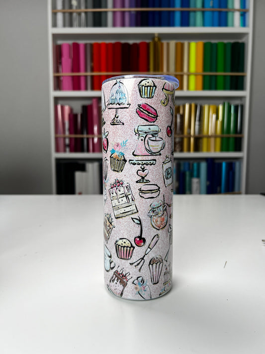 The Baker 20oz tumbler, Baker Lover tumbler, Baking Tools custom stainless tumbler