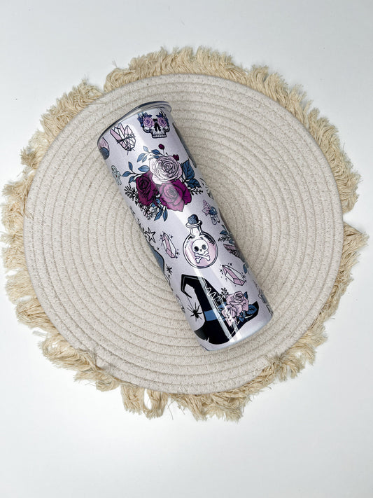 Witchcraft 20oz tumbler, Pink Witchcraft custom tumbler, Magic custom stainless tumbler