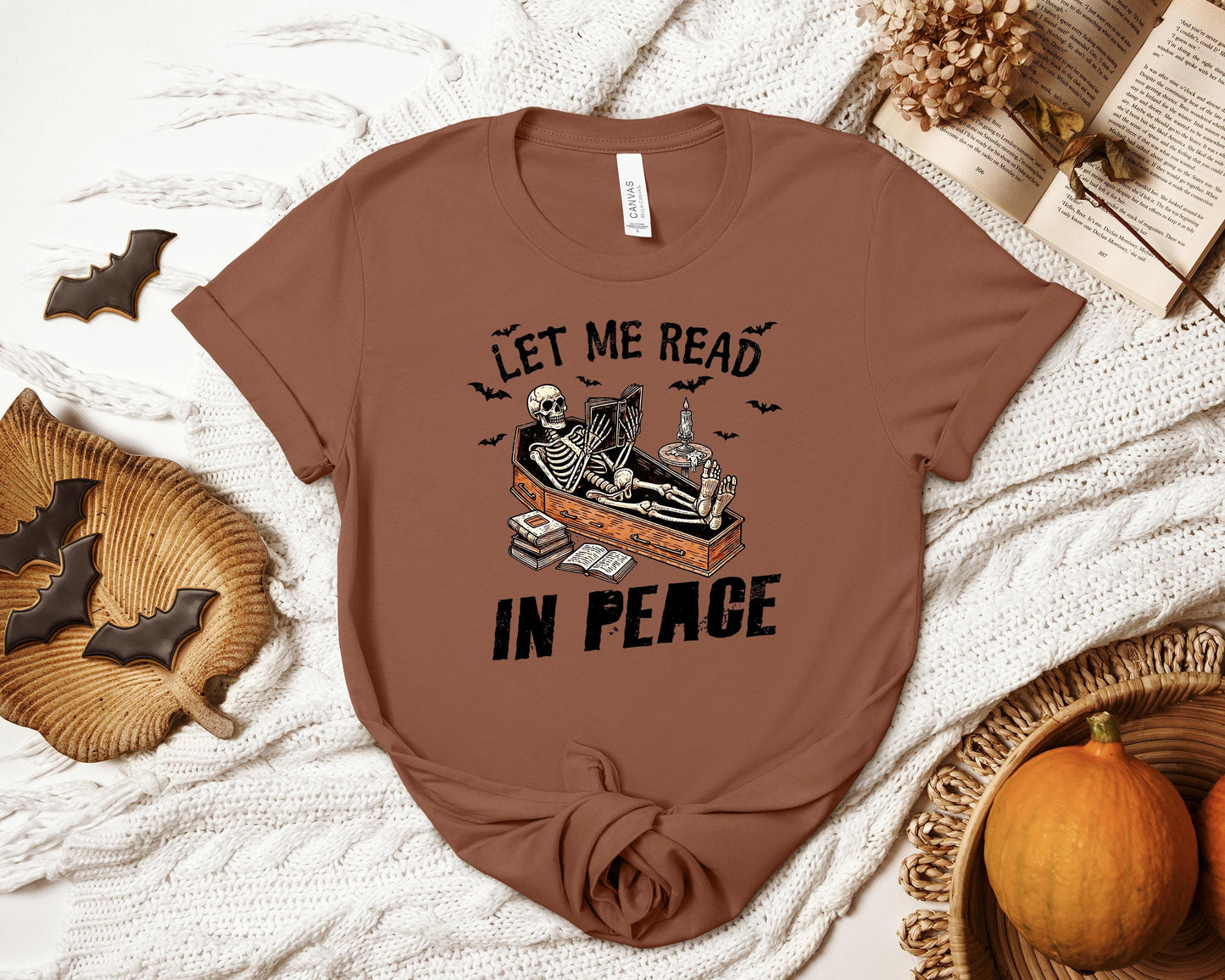Let Me Read in Peace T-shirt, Let Me Read Shirt, Book Lover Shirt, Spooky Book Shirt