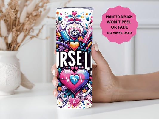 Nurse Life 20oz tumbler, Nurse tumbler, Nurse custom stainless tumbler