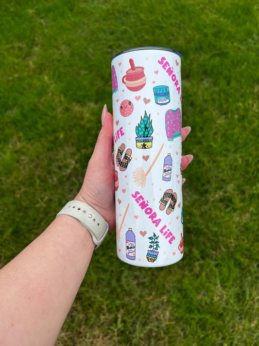Senora Life Tumbler, In My Senora Era Tumbler, Senora Gifts, Wife Gifts, Funny Gifts, 20oz Skinny Tumbler with Lid & Straw