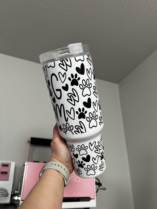 Dog Mom 40oz tumbler, Dog Lover custom tumbler, Dog Mom custom stainless tumbler