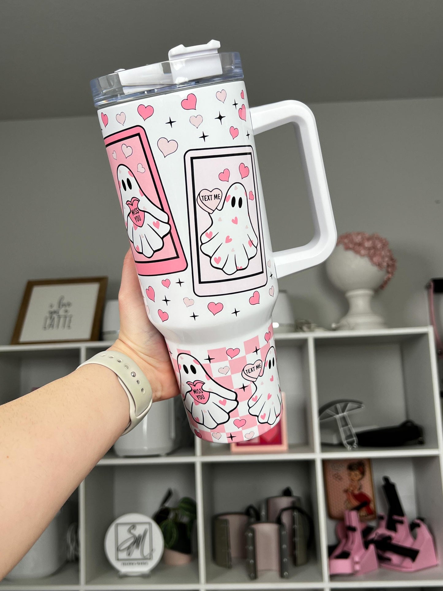 Love Ghosties 40oz tumbler, Lover quencher, Ghosties custom tumbler