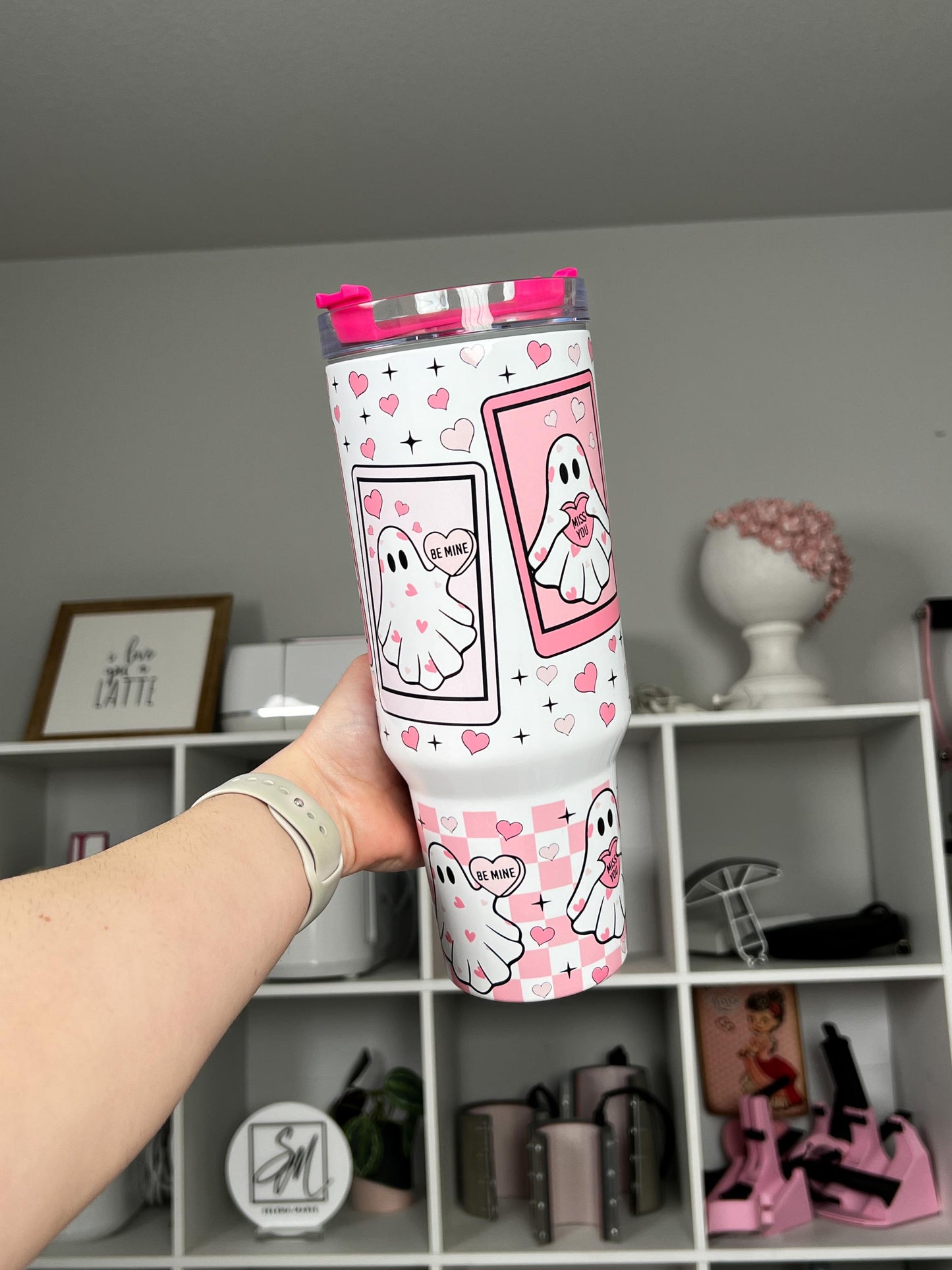 Love Ghosties 40oz tumbler, Lover quencher, Ghosties custom tumbler
