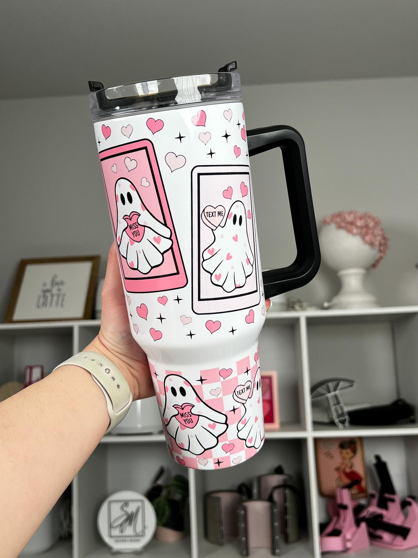 Love Ghosties 40oz tumbler, Lover quencher, Ghosties custom tumbler