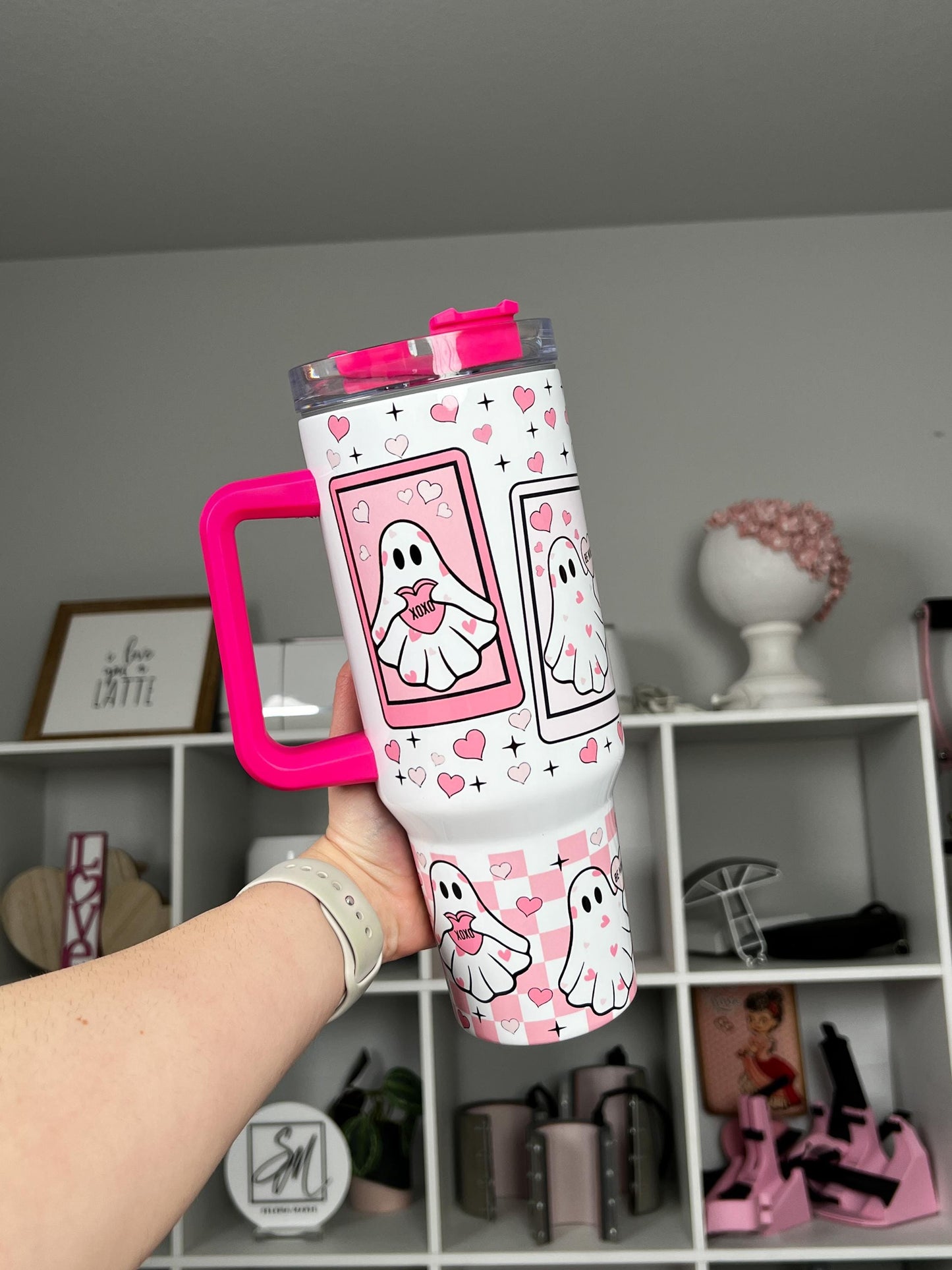 Love Ghosties 40oz tumbler, Lover quencher, Ghosties custom tumbler