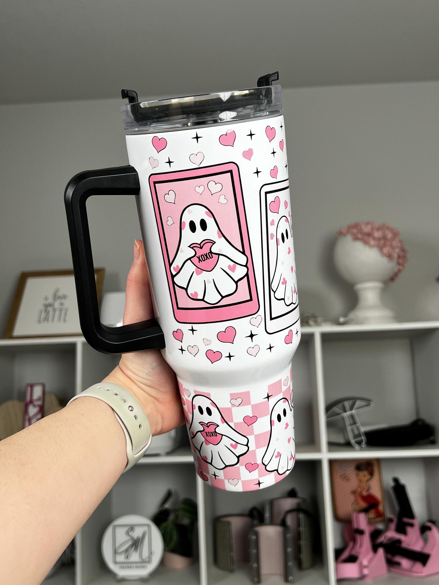 Love Ghosties 40oz tumbler, Lover quencher, Ghosties custom tumbler