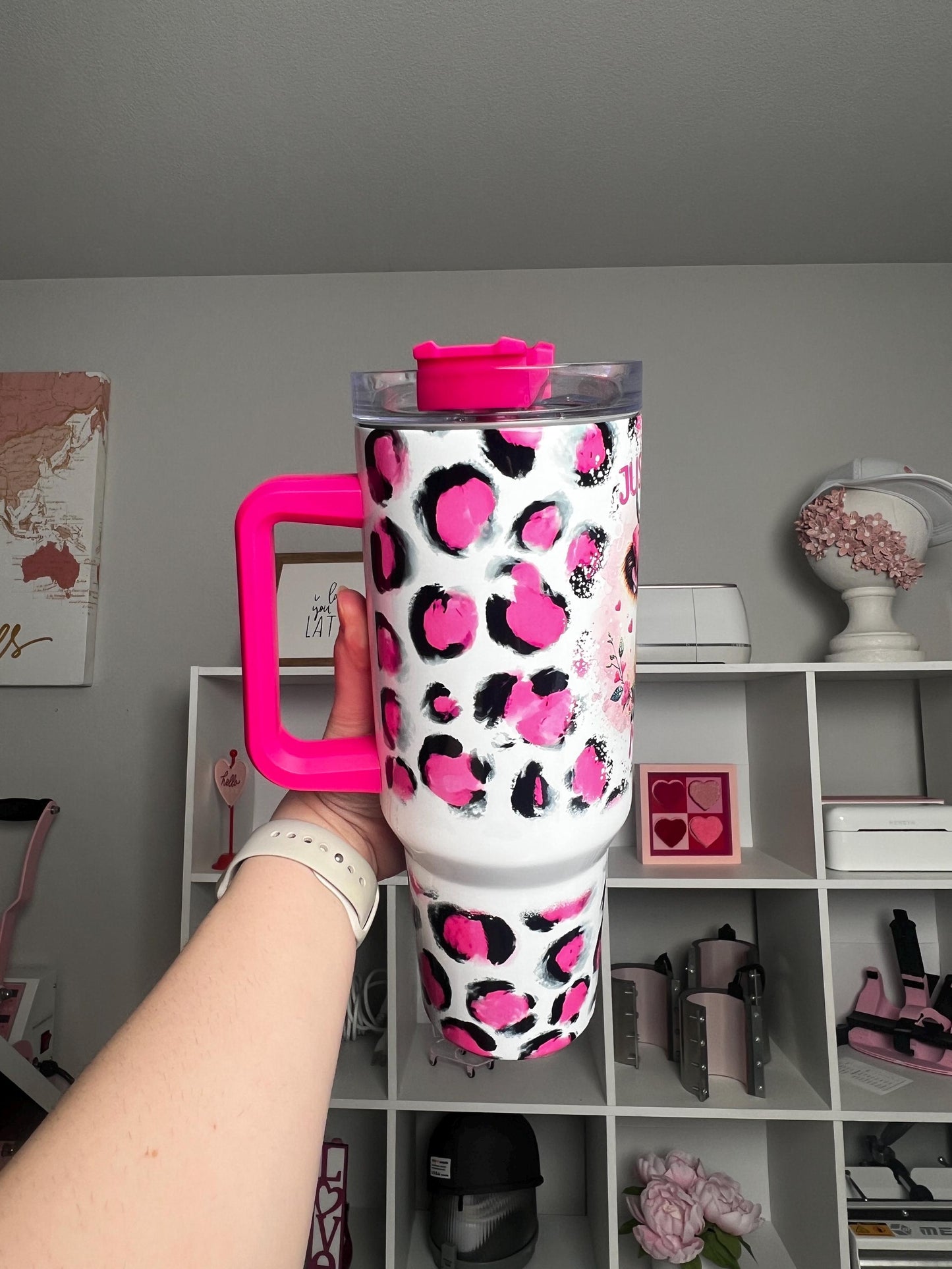 Just A Little Moody 40oz tumbler, Funny quencher, Cow Print custom tumbler