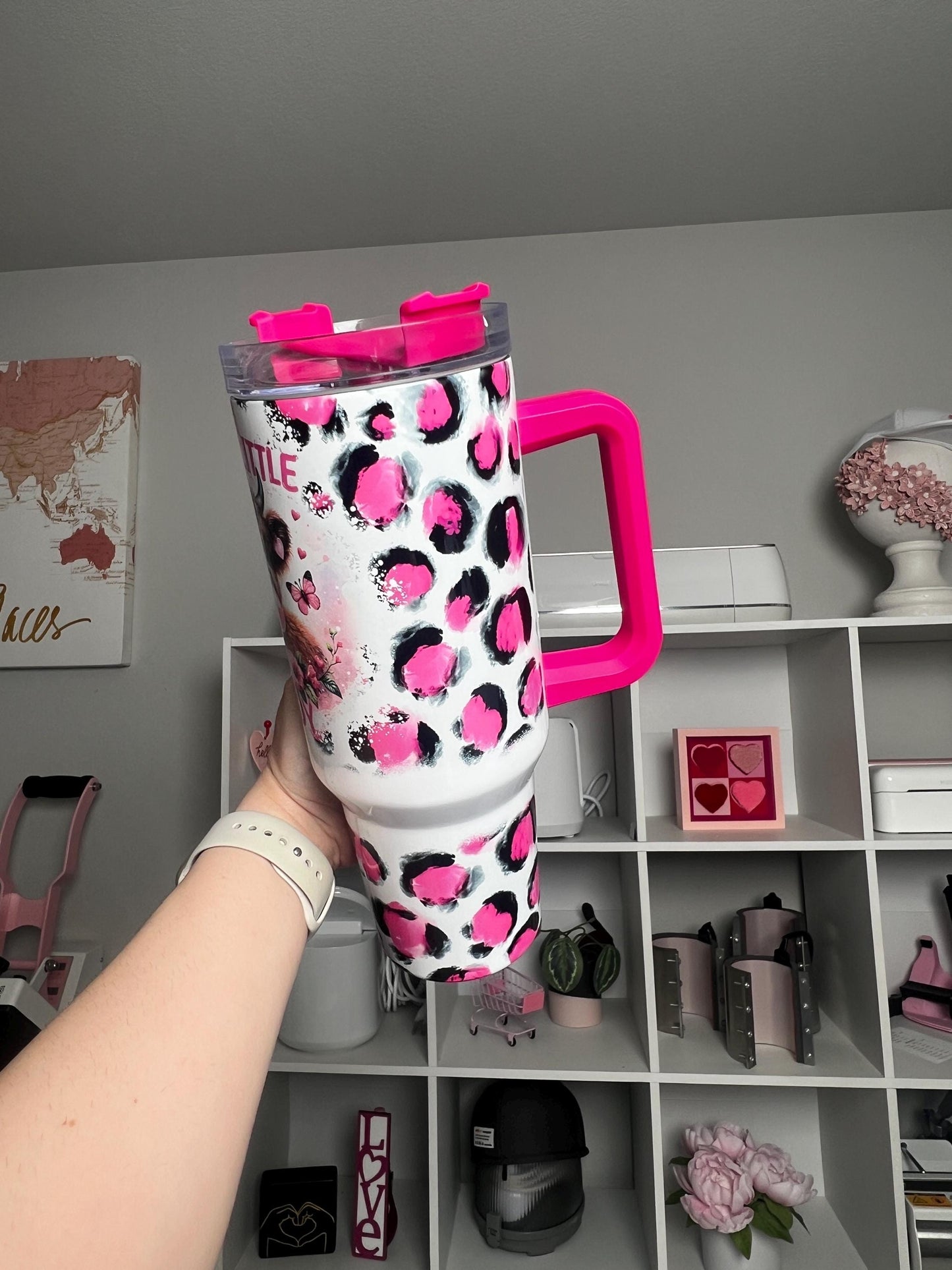 Just A Little Moody 40oz tumbler, Funny quencher, Cow Print custom tumbler