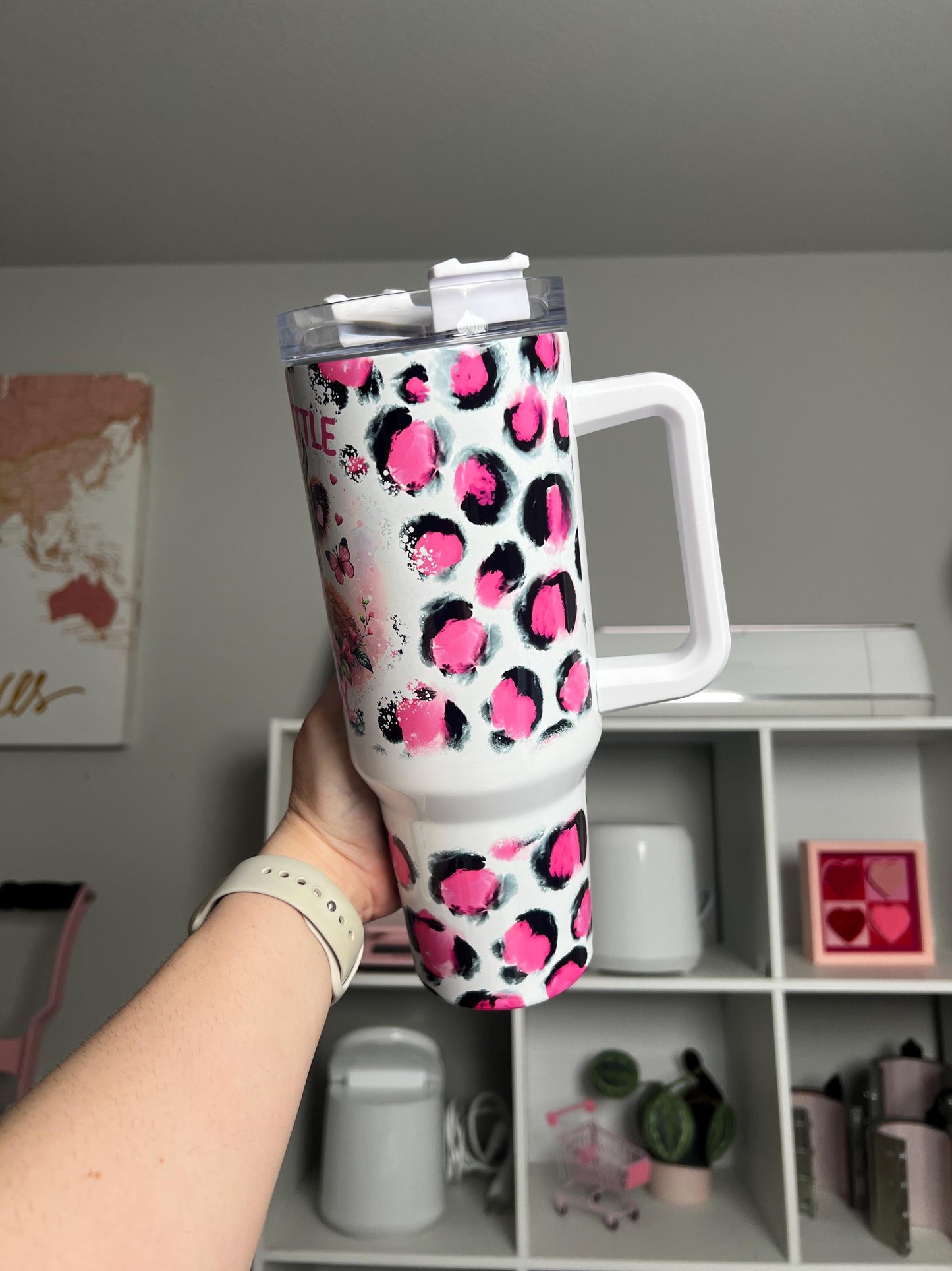 Just A Little Moody 40oz tumbler, Funny quencher, Cow Print custom tumbler