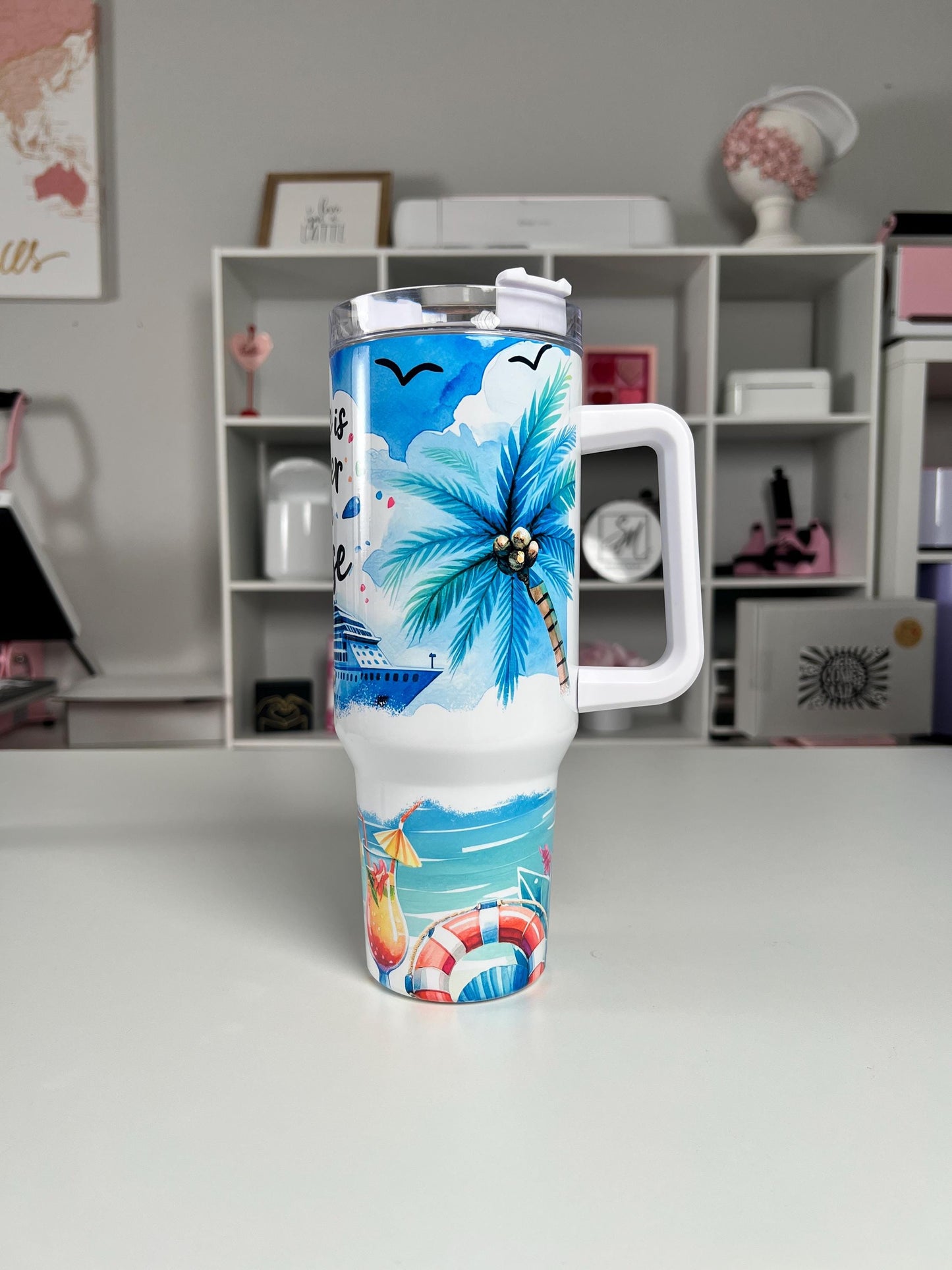 Life is Better on a Cruise 40oz tumbler, Cruise quencher, Beach Life custom tumbler