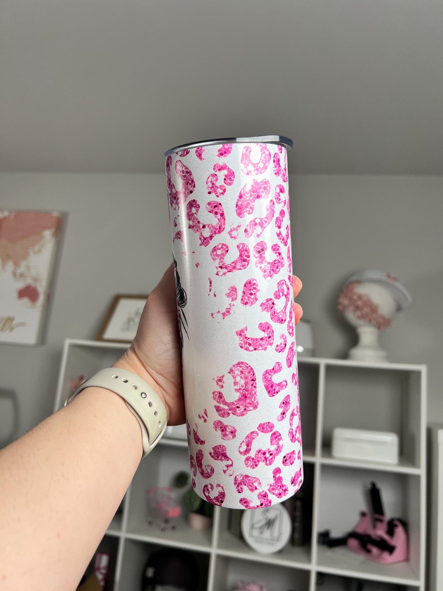 Mimi Tumbler, Cheetah Mimi Tumbler, Mimi Gift, Mimi Life, 20oz Skinny Tumbler with Lid & Straw