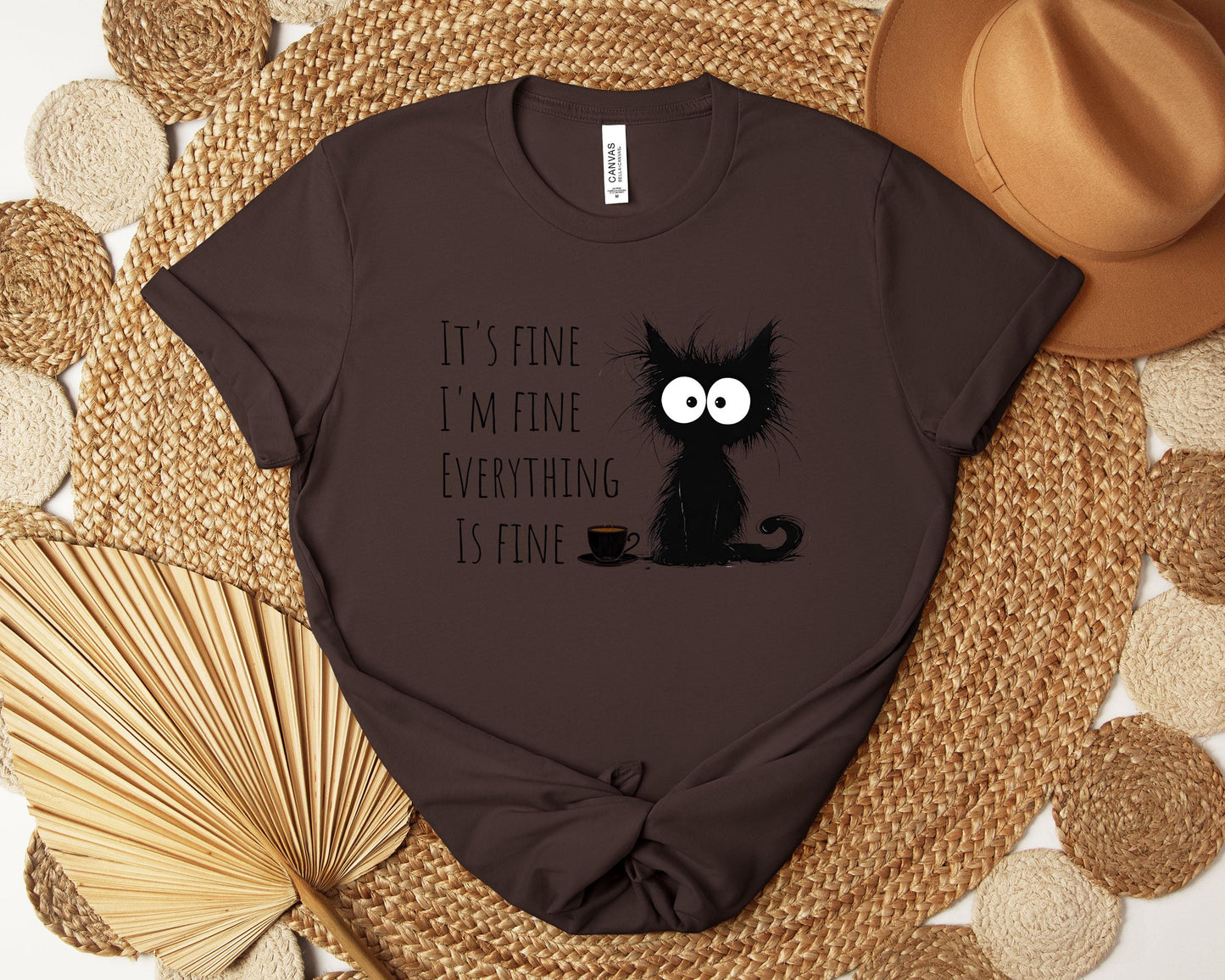 Its Fine Cat T-shirt, Sarcastic Shirt, Funny Shirt, Cute Shirt