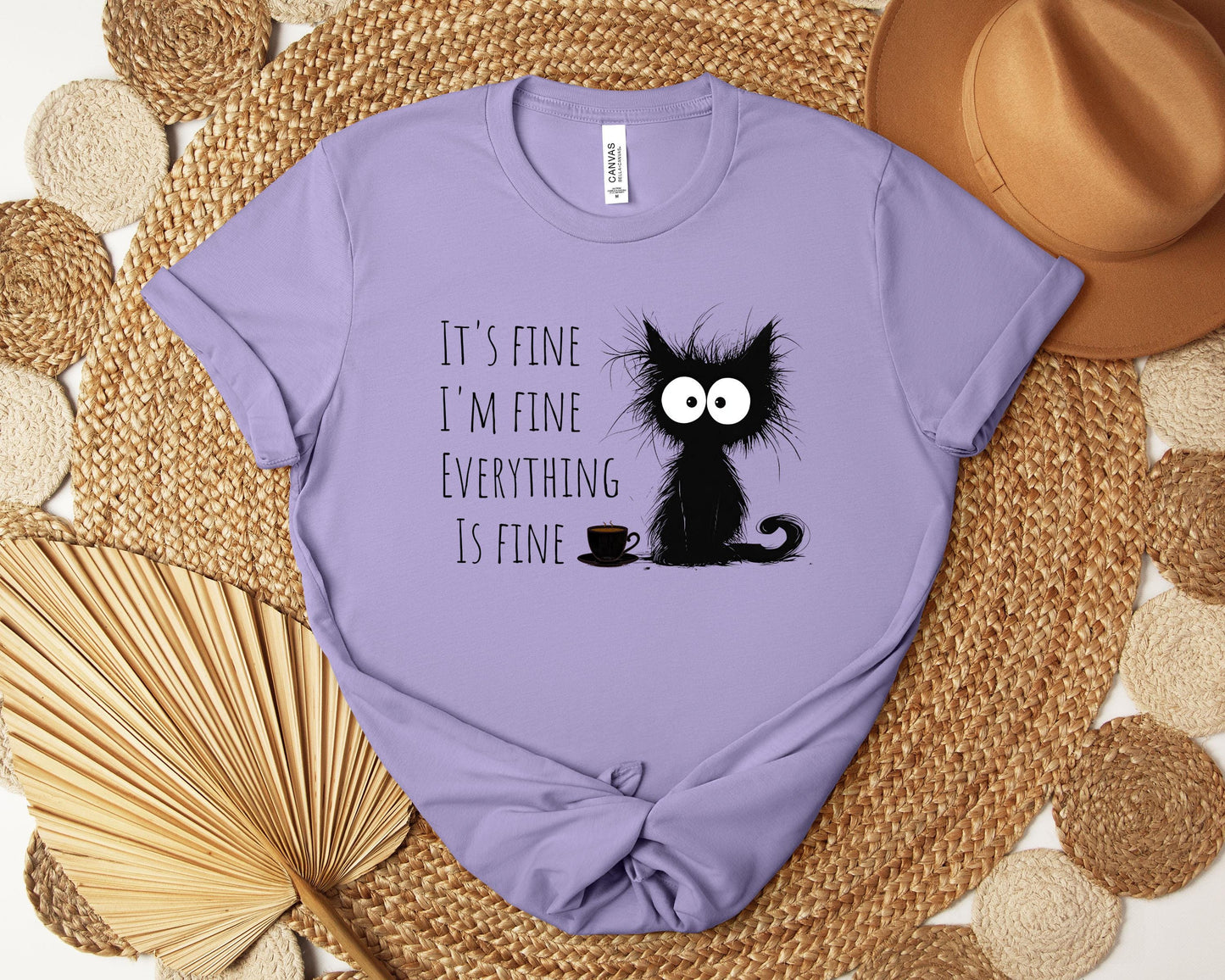 Its Fine Cat T-shirt, Sarcastic Shirt, Funny Shirt, Cute Shirt