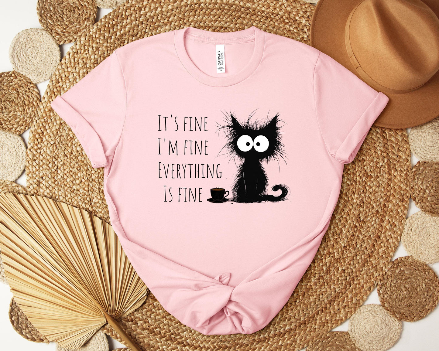 Its Fine Cat T-shirt, Sarcastic Shirt, Funny Shirt, Cute Shirt