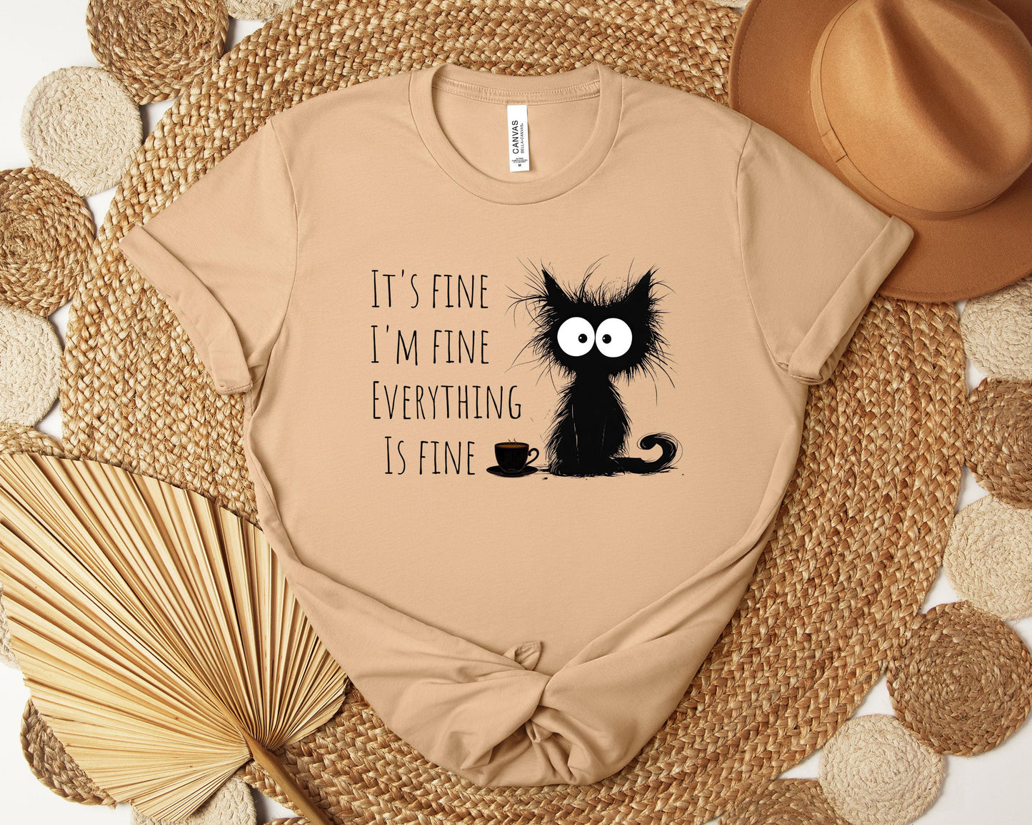 Its Fine Cat T-shirt, Sarcastic Shirt, Funny Shirt, Cute Shirt