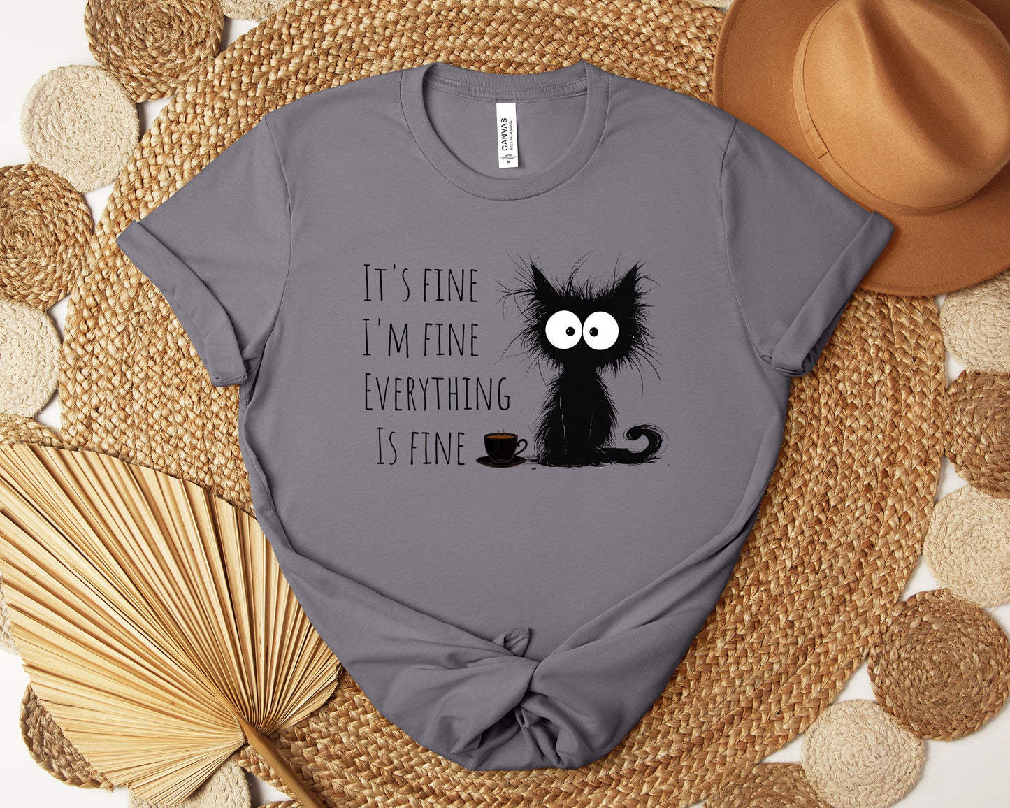 Its Fine Cat T-shirt, Sarcastic Shirt, Funny Shirt, Cute Shirt