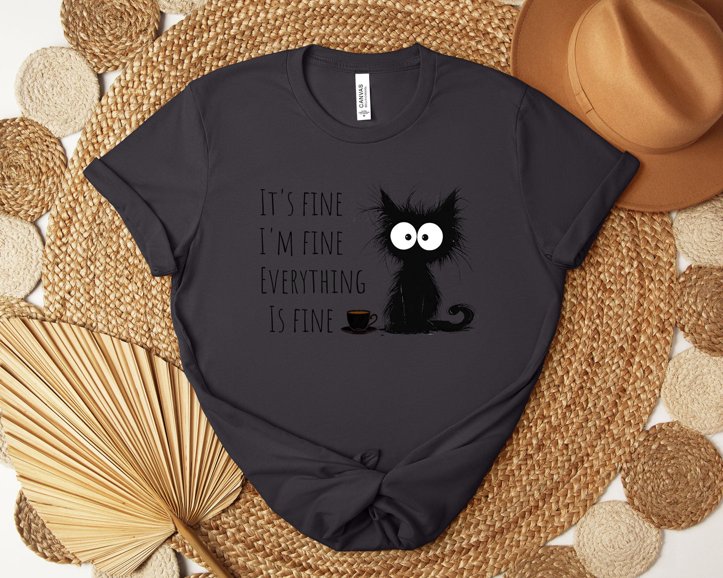 Its Fine Cat T-shirt, Sarcastic Shirt, Funny Shirt, Cute Shirt