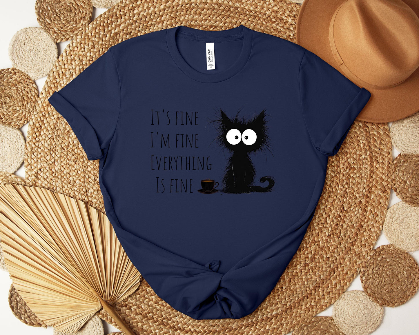 Its Fine Cat T-shirt, Sarcastic Shirt, Funny Shirt, Cute Shirt