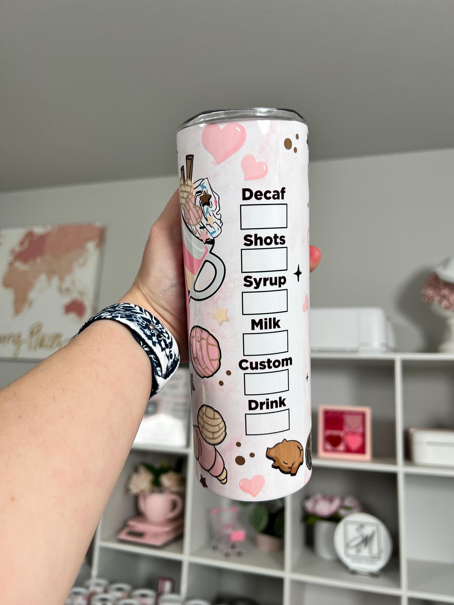 Cafecito Y Chisme Pink 20oz tumbler, Cafecito custom tumbler #3, Chisme custom stainless tumbler