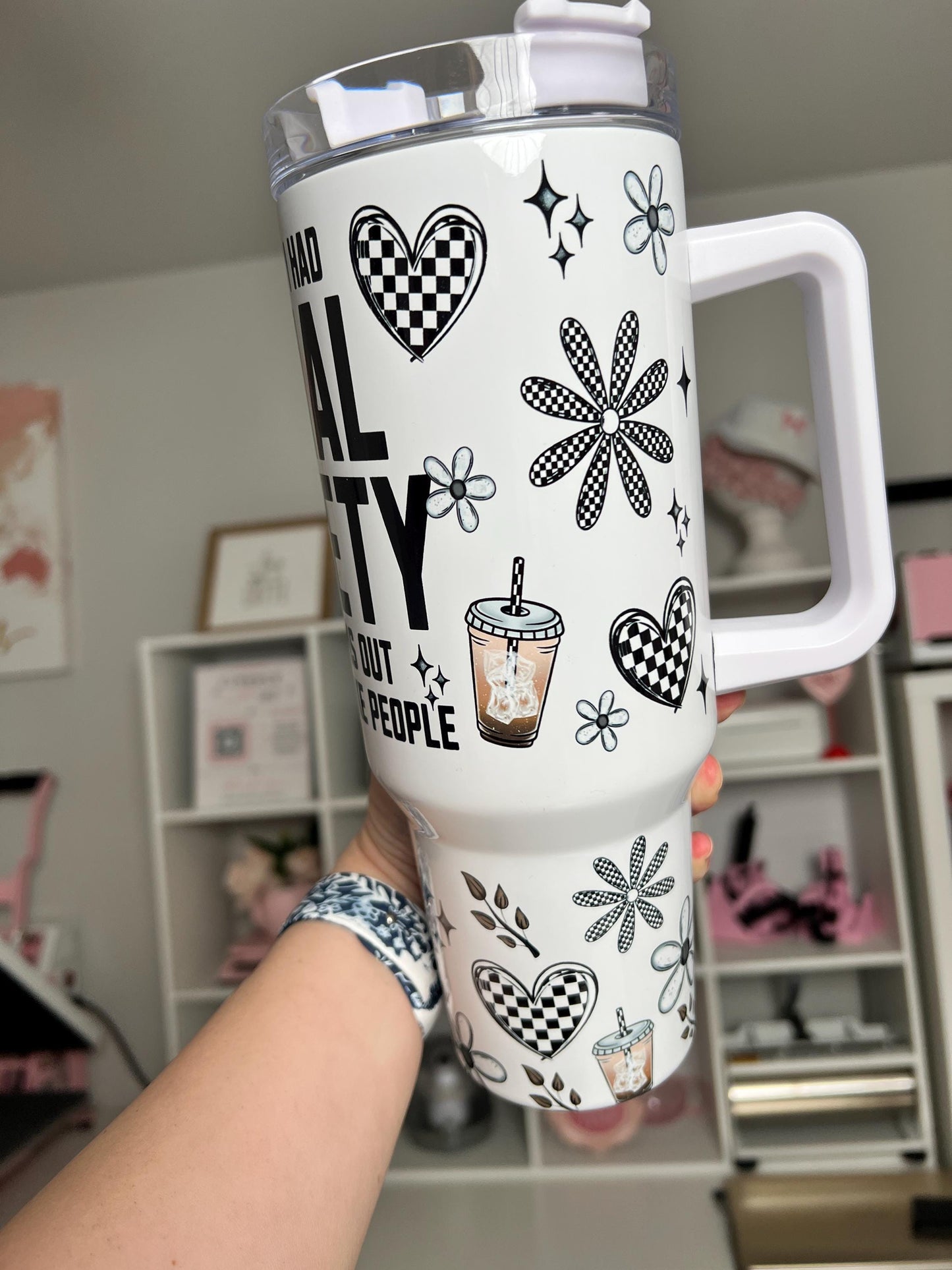 Social Anxiety 40oz tumbler, Funny quencher, Don't Like People custom tumbler