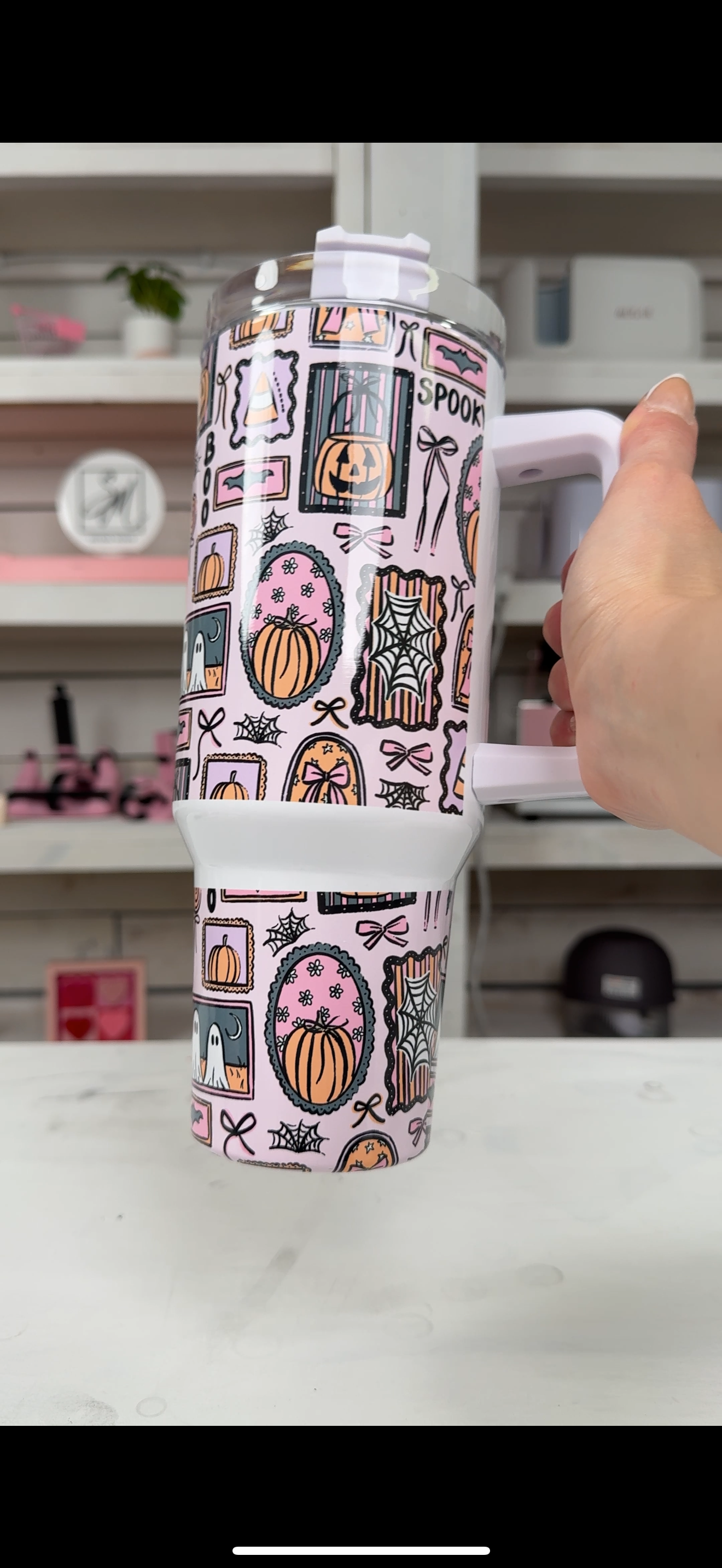 Halloween Frames 40oz tumbler, Spooky Frames quencher, Halloween Ghost Frames custom tumbler