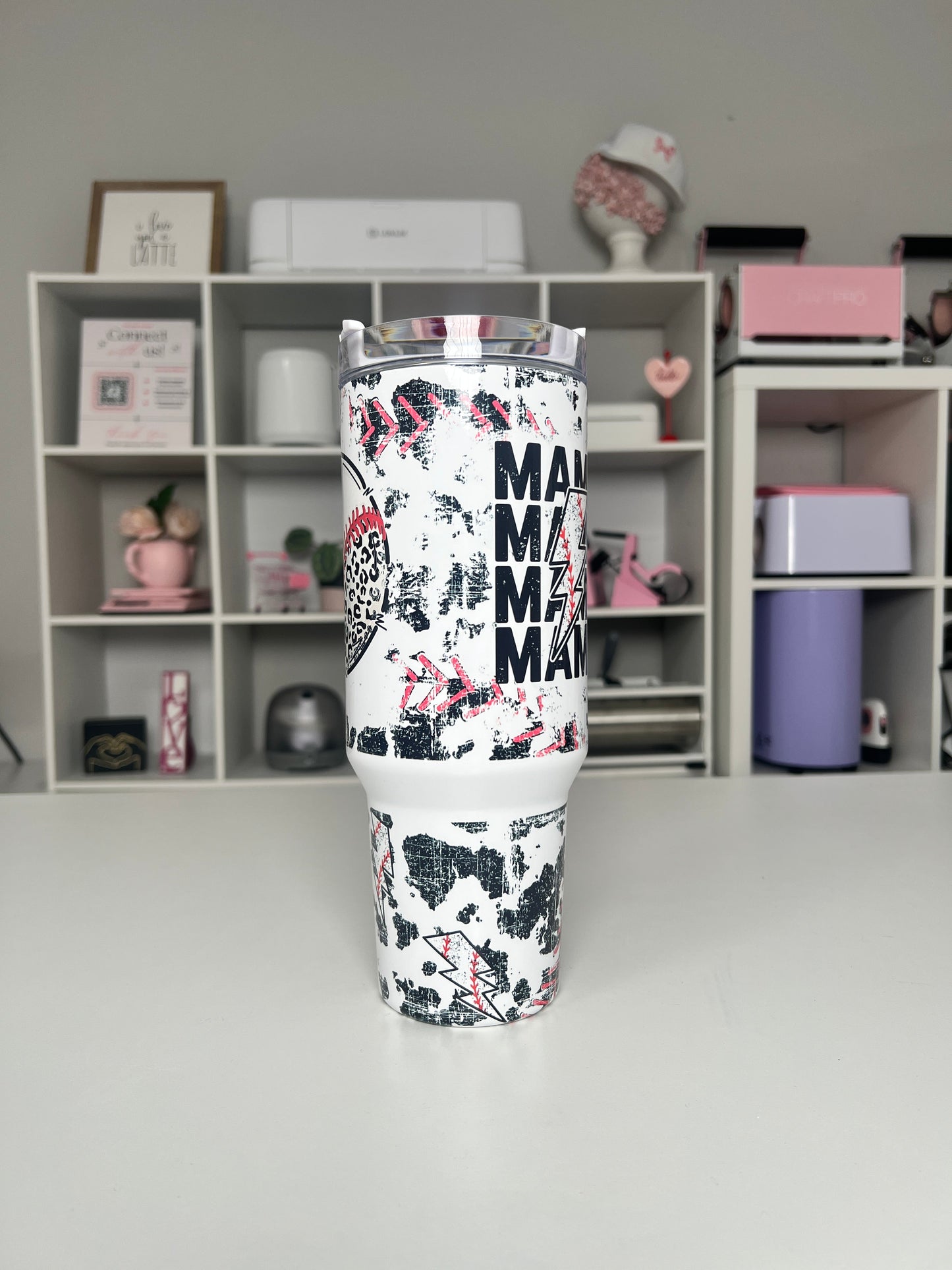 Baseball Mama 40oz tumbler, Mom quencher, Baseball 40oz custom tumbler