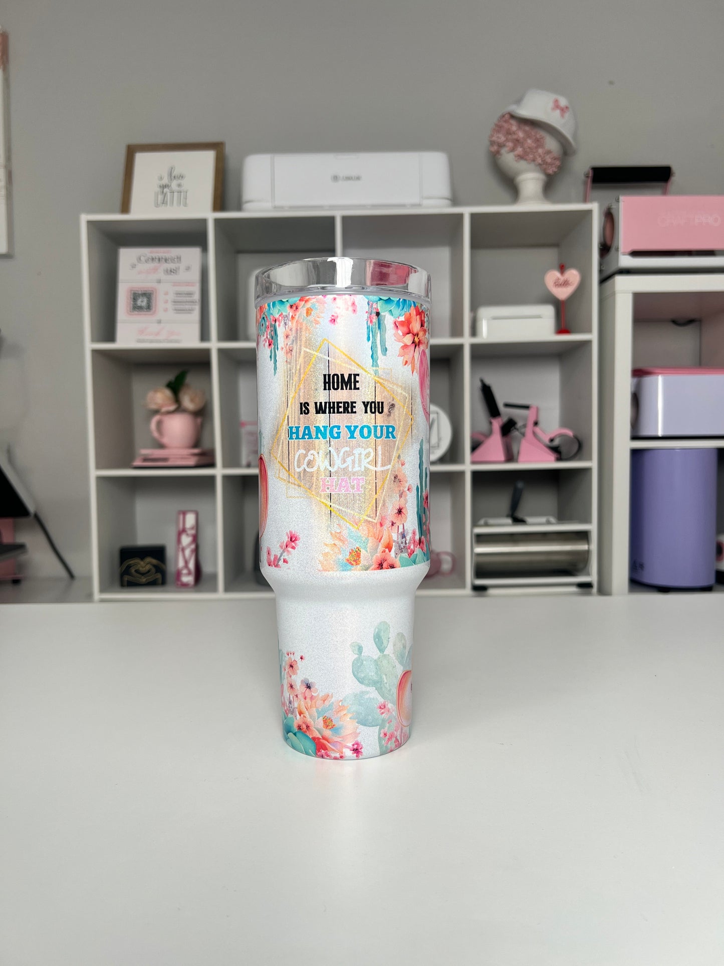 Cowgirl Hat 40oz tumbler, Cowgirl quencher, Cowgirl Hat 40oz custom tumbler