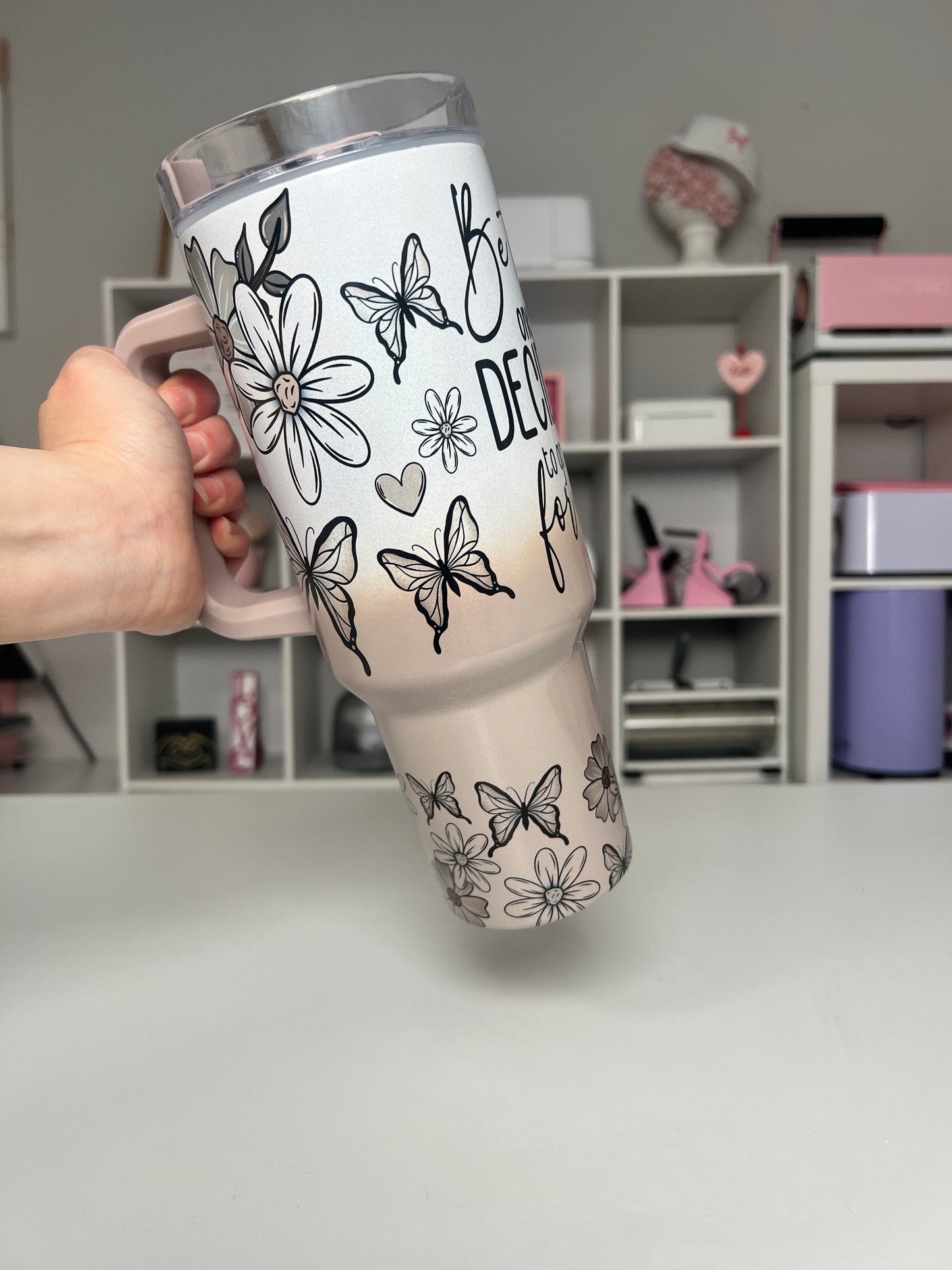 Go For It 40oz tumbler, Be the one quencher, Inspirational 40oz custom tumbler