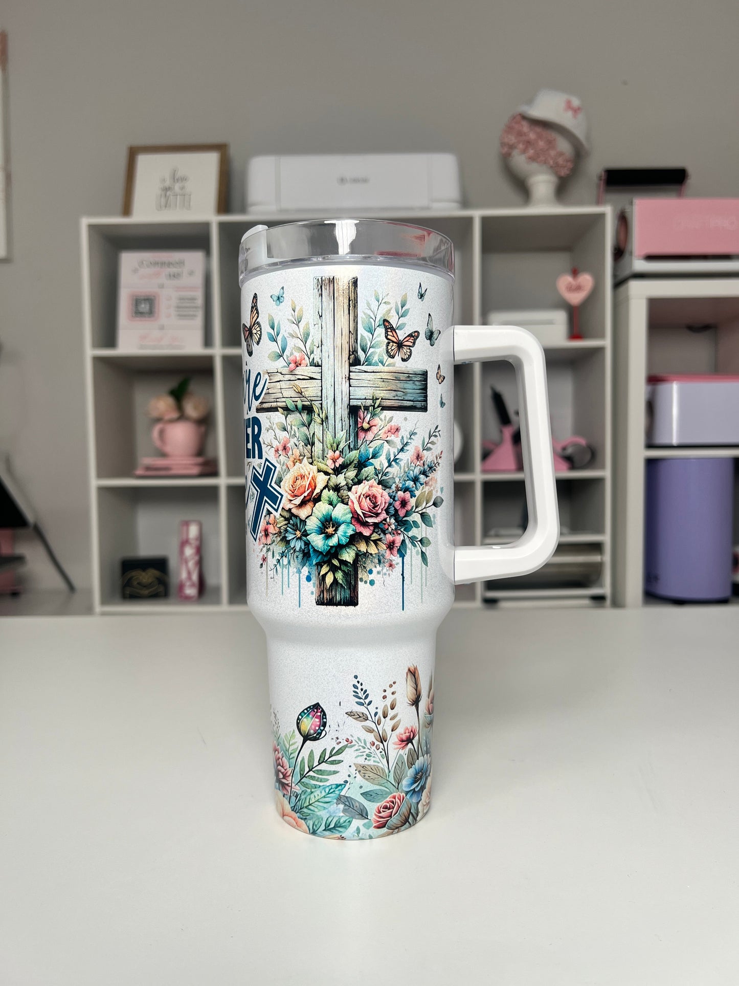 You Are Never Alone 40oz tumbler, Christian quencher, Faith Affirmations 40oz custom tumbler