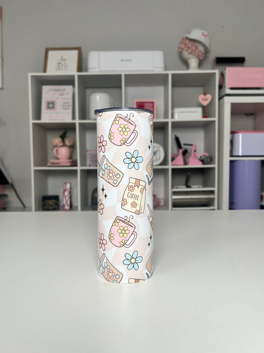 Groovy Coffee 20oz tumbler, Coffee quencher, Coffee Lover 20oz custom tumbler