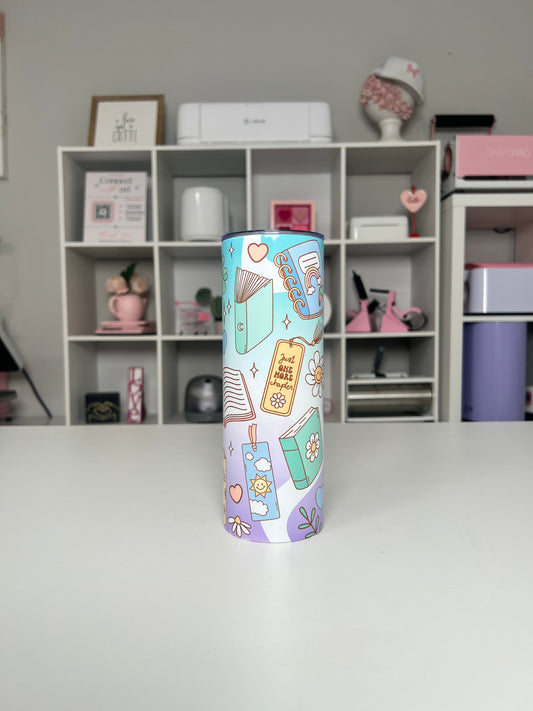 One More Chapter 20oz tumbler, Bookish quencher, Book Lover 20oz custom tumbler