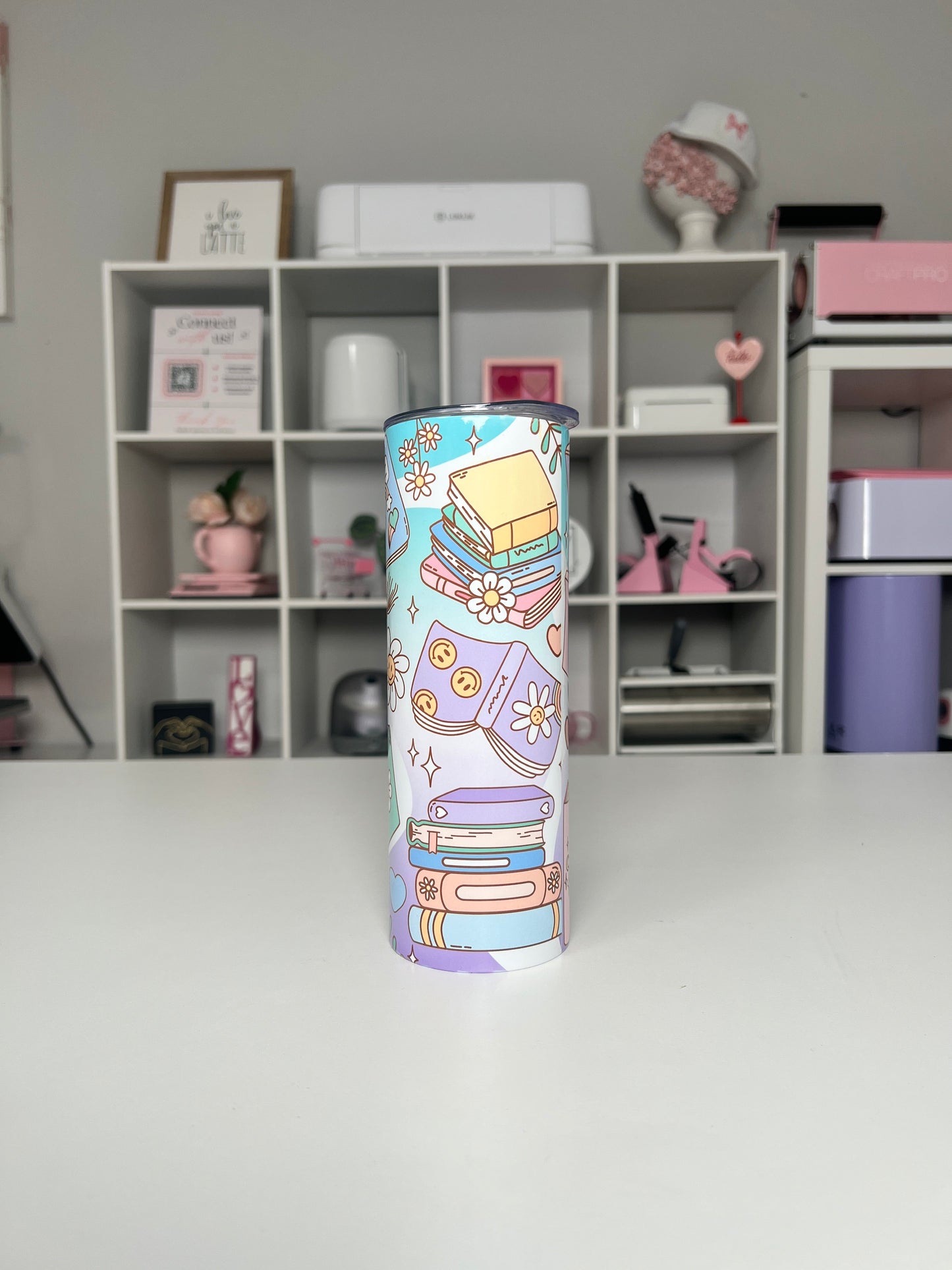 One More Chapter 20oz tumbler, Bookish quencher, Book Lover 20oz custom tumbler