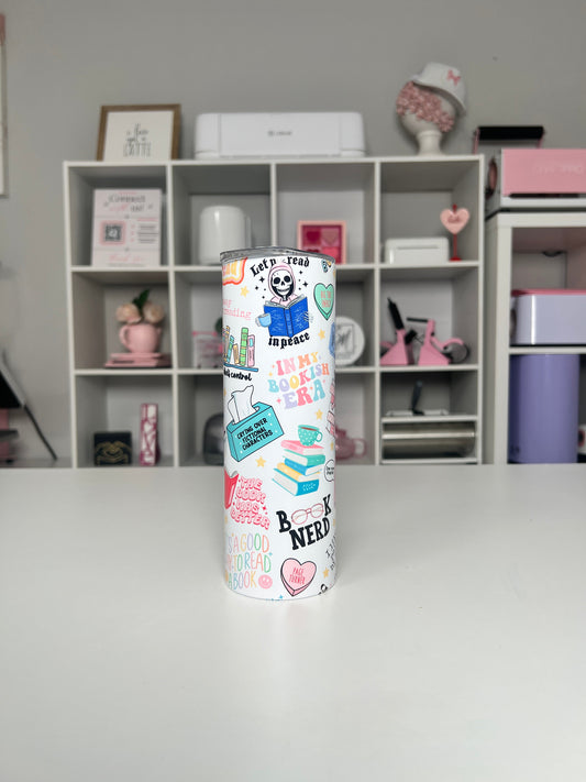 Book Lover 20oz tumbler, Book quencher, Bookish 20oz custom tumbler