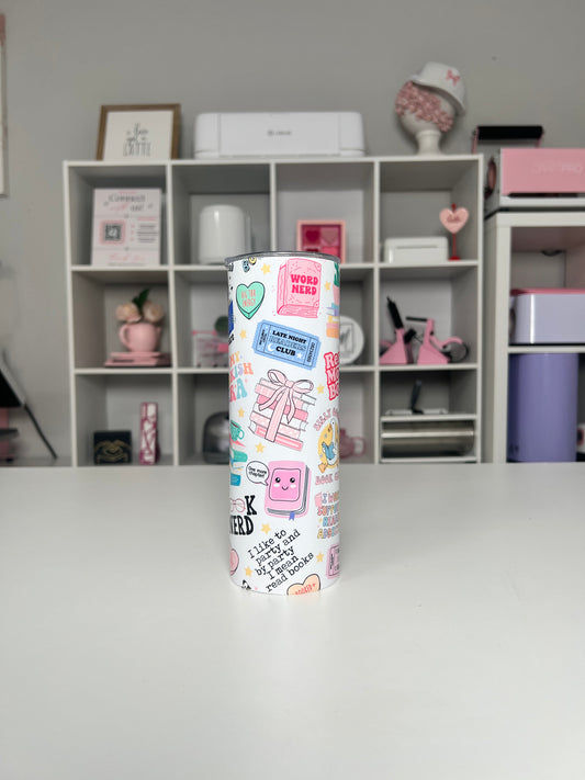 Book Lover 20oz tumbler, Book quencher, Bookish 20oz custom tumbler