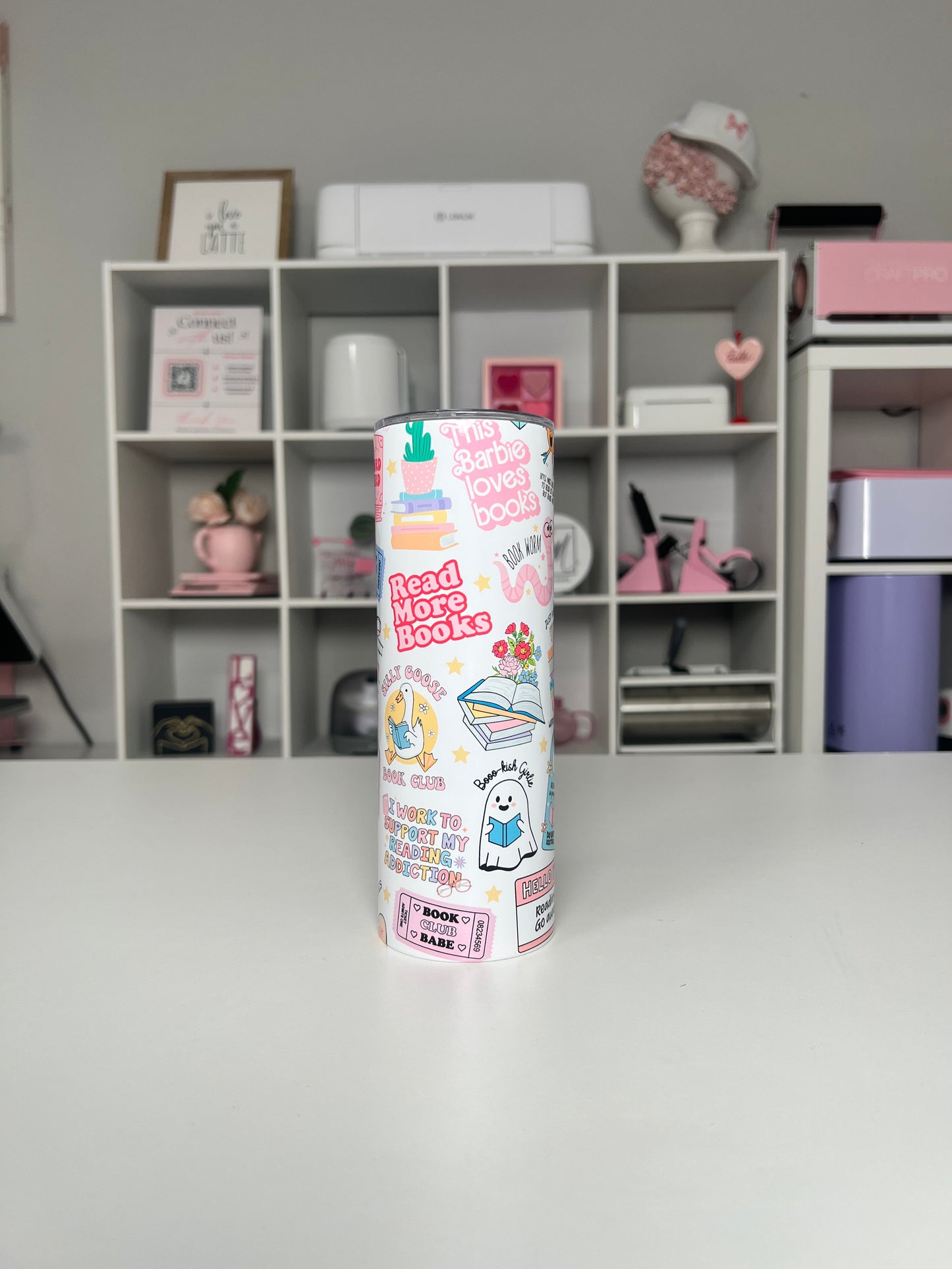 Book Lover 20oz tumbler, Book quencher, Bookish 20oz custom tumbler