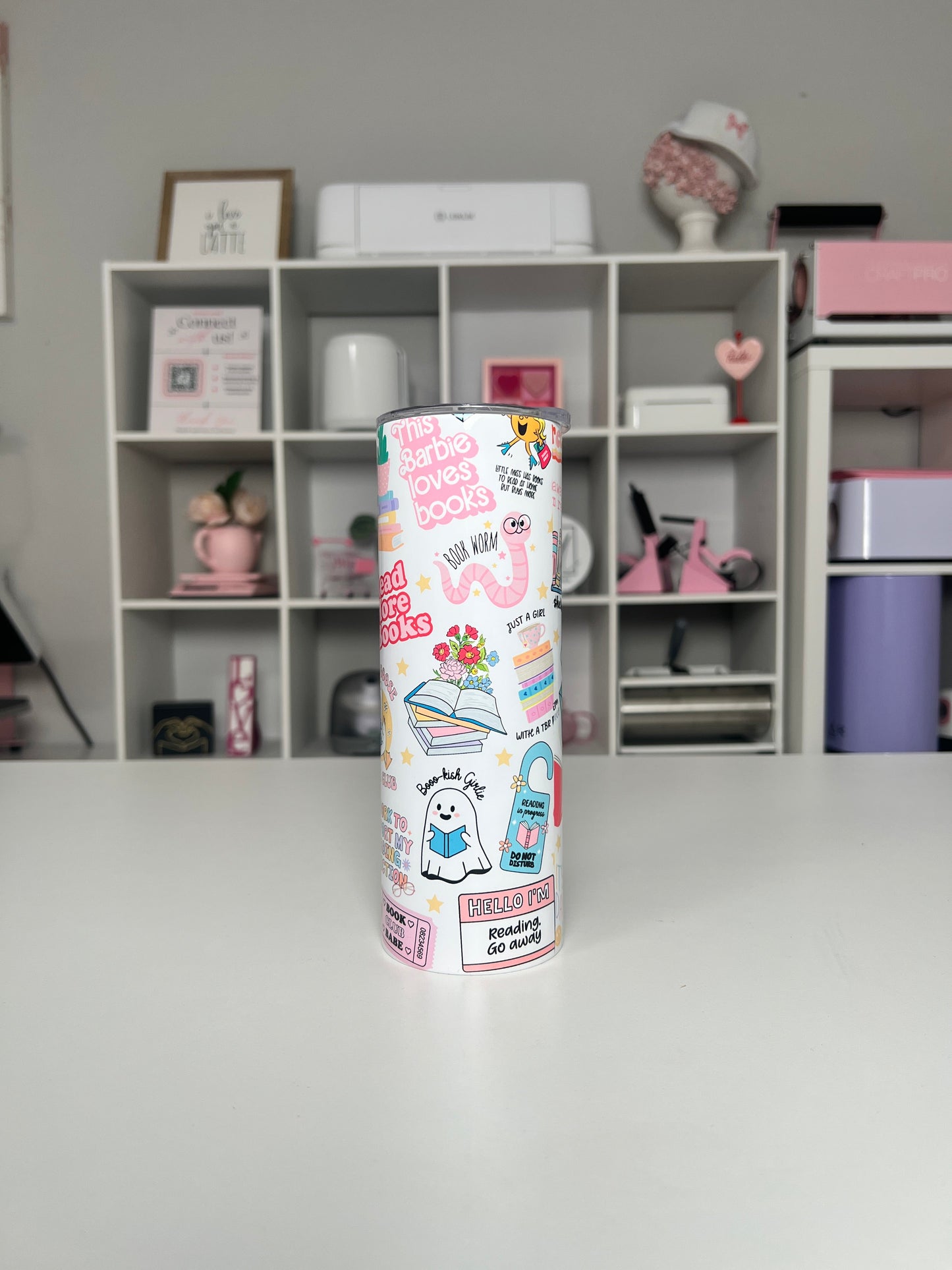 Book Lover 20oz tumbler, Book quencher, Bookish 20oz custom tumbler